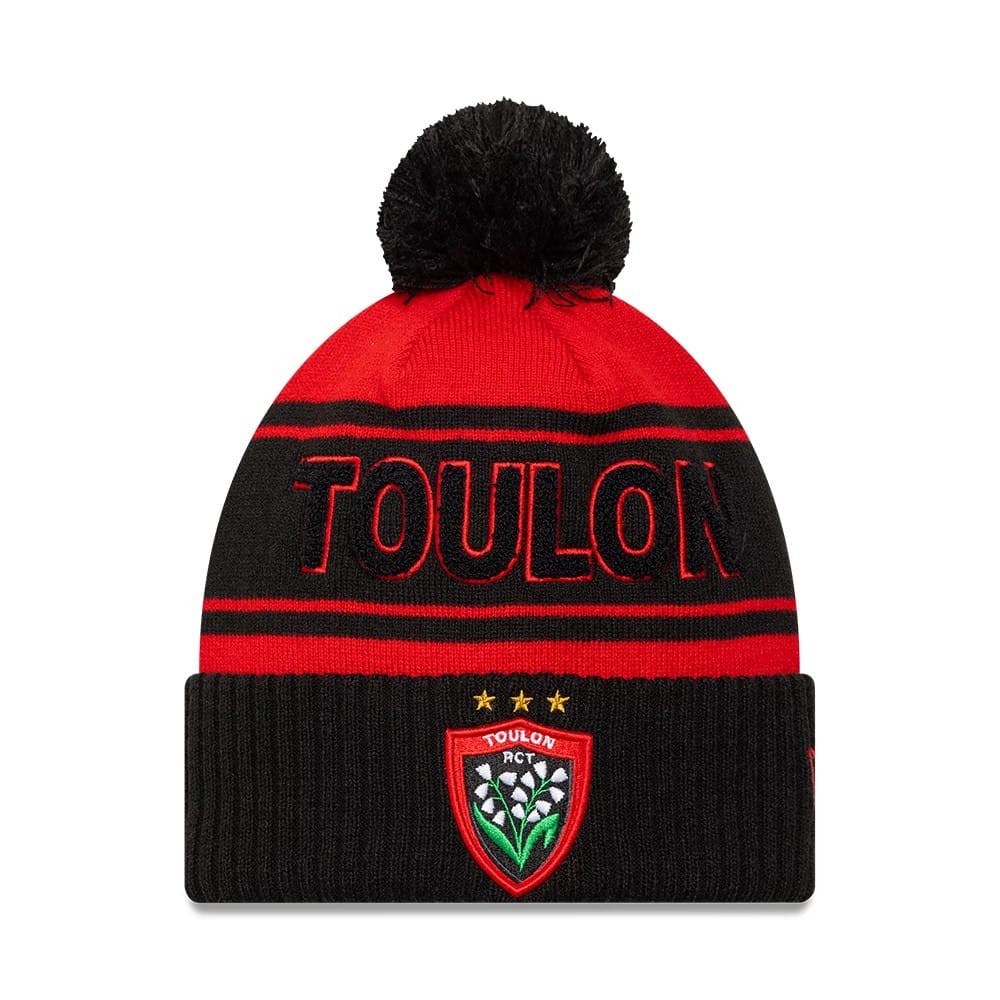 Pictured is this Rugby Club Toulon Cuff Knit Beanie hat in black. 1
