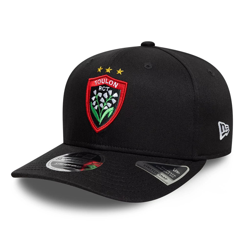 Pictured is this Rugby Club Toulon Lily 9SEVENTY Stretch Snap cap in black. 3