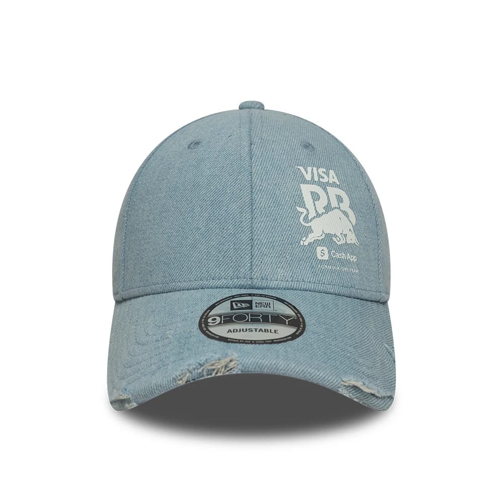 Pictured is this Visa Cash App Racing Bulls Denim 9FORTY cap in open blue. 2