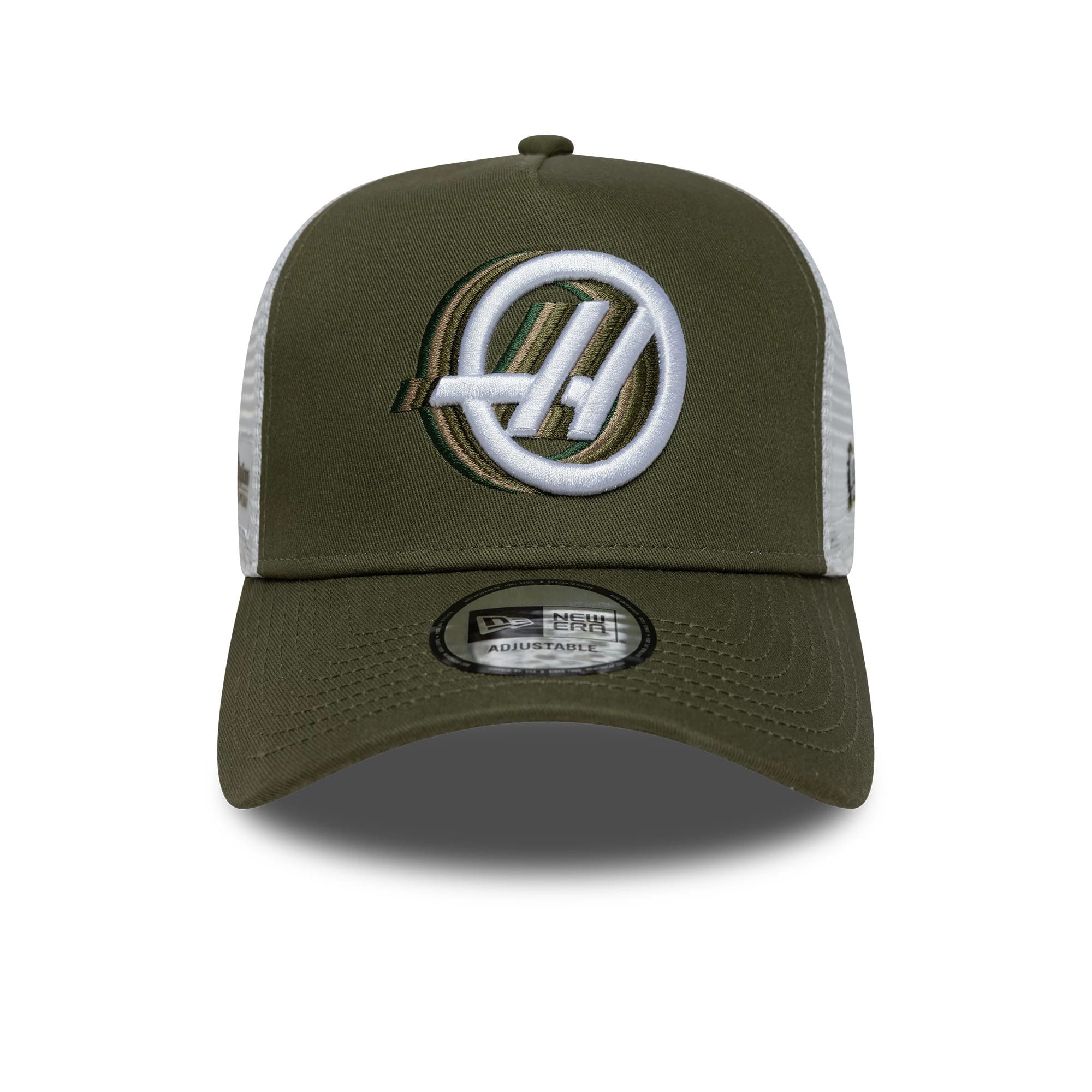 Pictured is this TGR Haas F1 Team 9FORTY A-Frame Trucker cap in green. 2