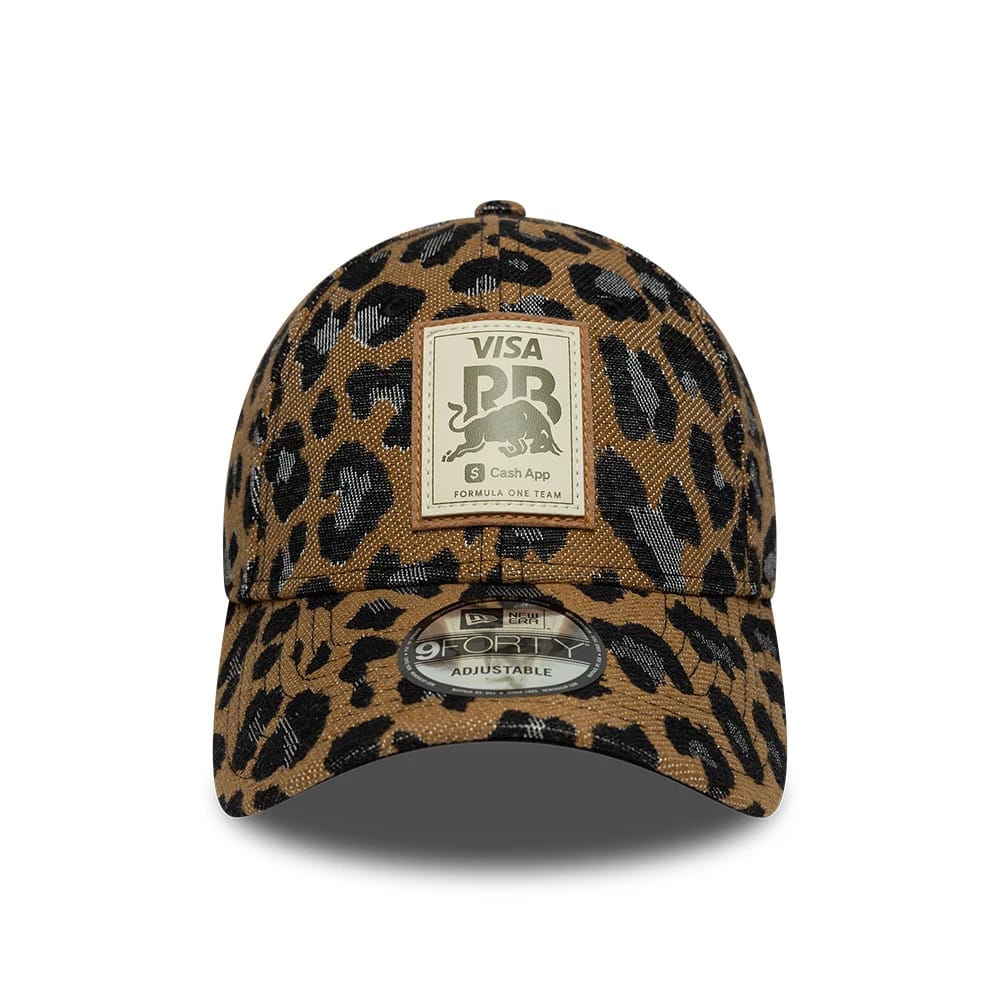 Pictured is this Womens Visa Cash App Racing Bulls Leopard 9FORTY cap in open brown. 2