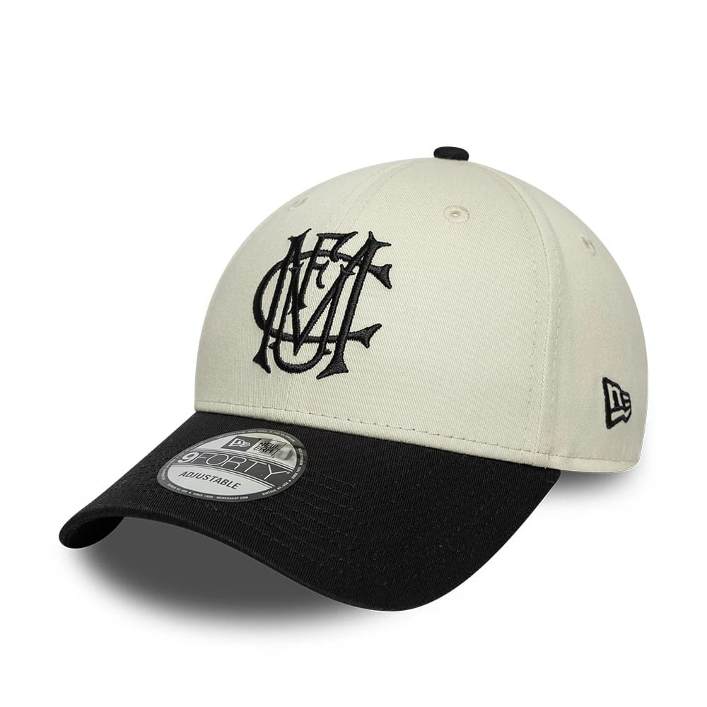 Pictured is this Manchester United FC Monogram 9FORTY cap in cream & black. 1