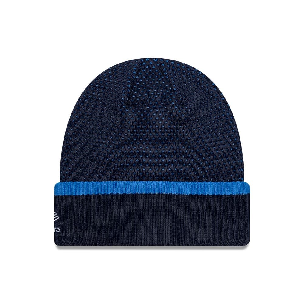 Pictured is this Atlassian Williams F1 Team Team Cuff Knit Beanie hat in navy. 2