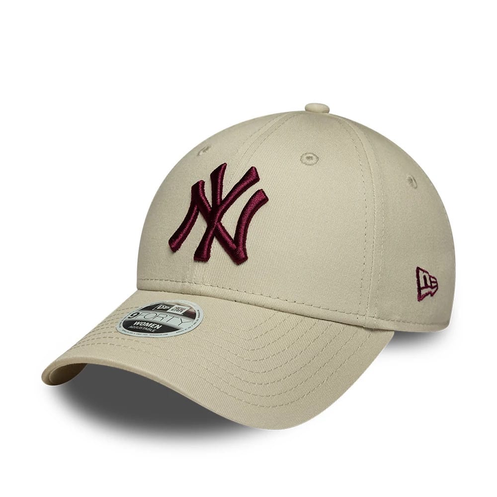 Pictured is this Womens MLB League Essential New York Yankees 9FORTY cap in cream. 1