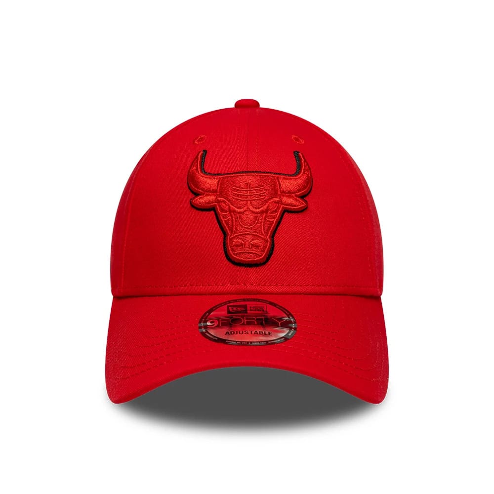 Pictured is this NBA Outline Chicago Bulls 9FORTY cap in red. 2