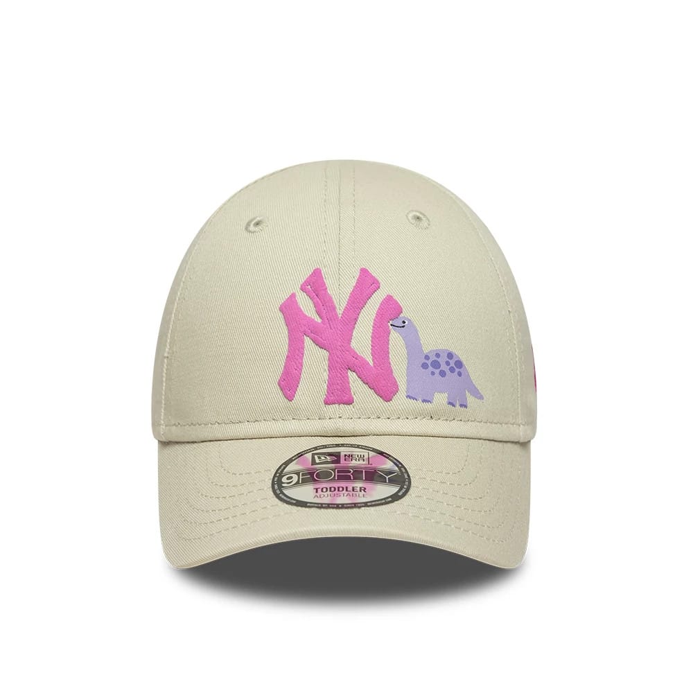 Pictured is this Toddler MLB Dino New York Yankees 9FORTY cap in cream. 2