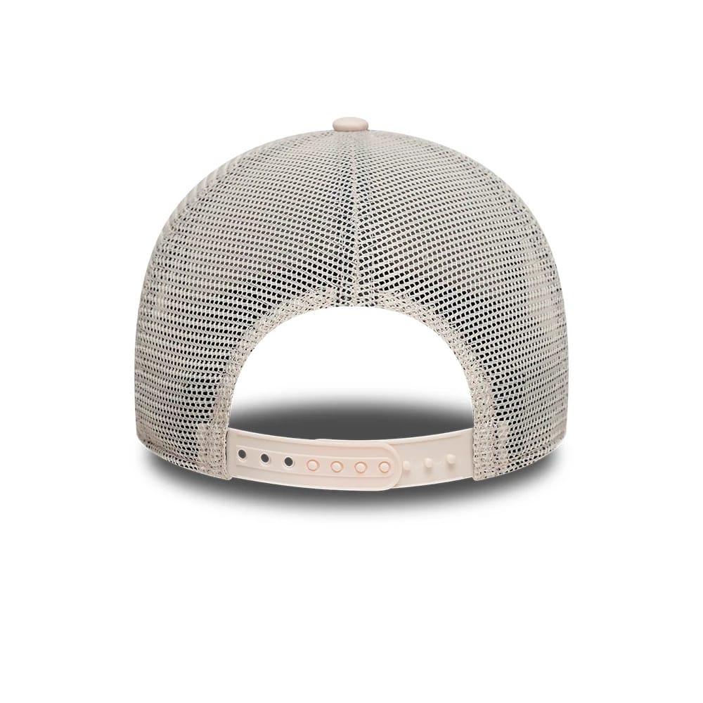 Pictured is this Youth MLB League Essential New York Yankees 9FORTY A-Frame Trucker cap in pastel pink. 4