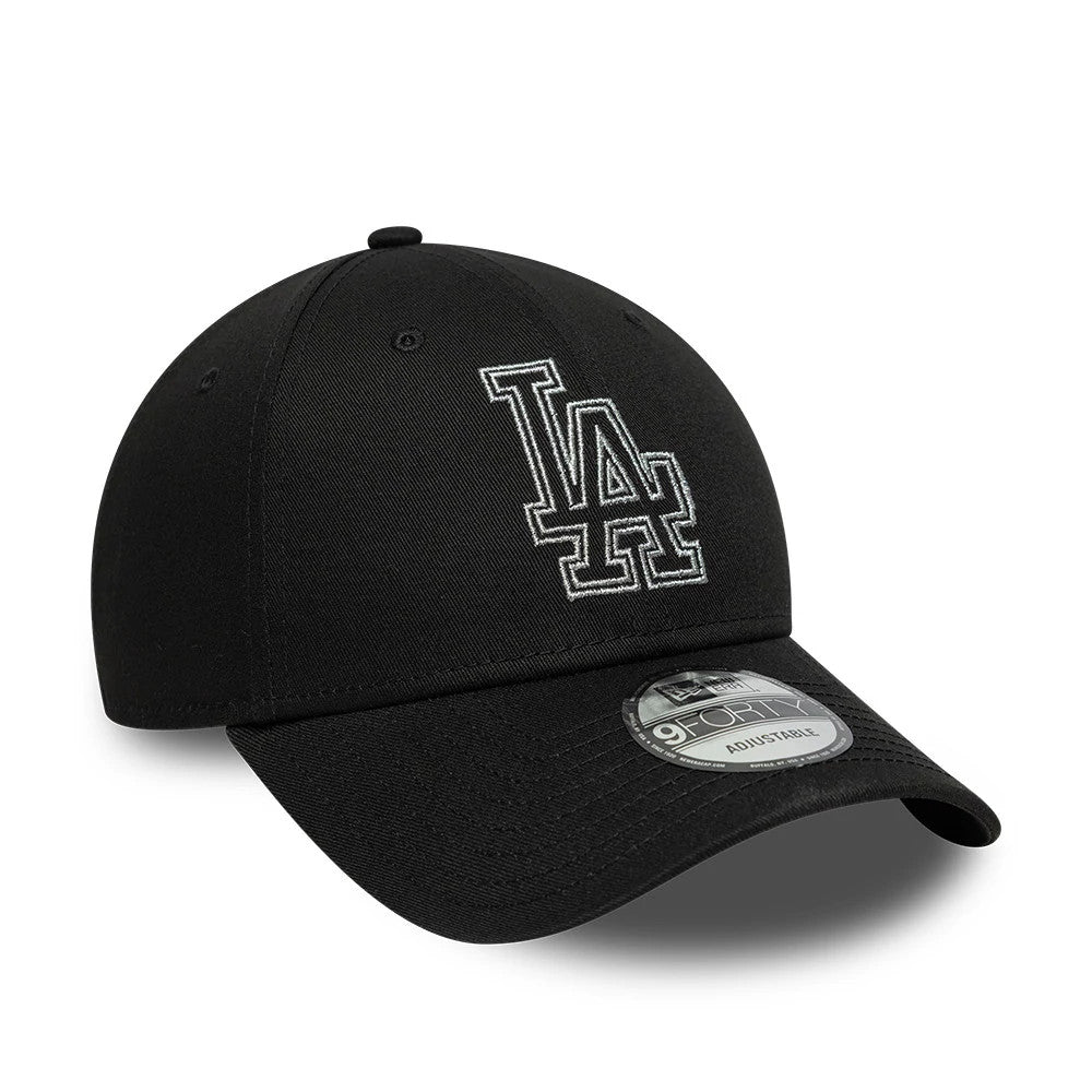 Pictured is this MLB Metallic Outline LA Dodgers 9FORTY cap in black. 3