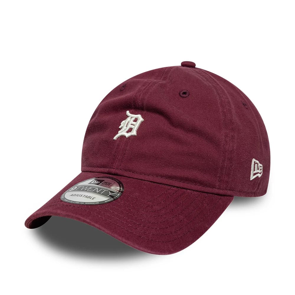 Pictured is this MLB Mini Logo Detroit Tigers 9TWENTY cap in dark red. 1