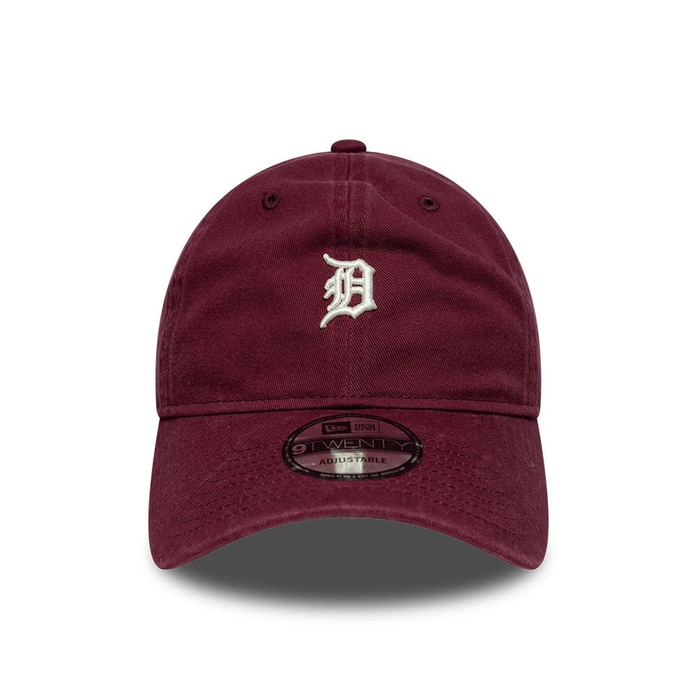 Pictured is this MLB Mini Logo Detroit Tigers 9TWENTY cap in dark red. 2
