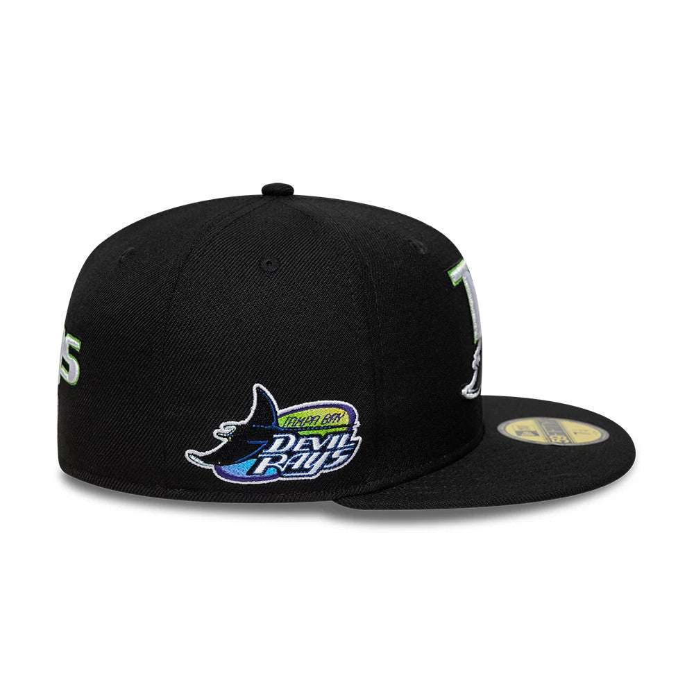 Pictured is this MLB Icon Tampa Bay Rays 59FIFTY Fitted cap in black. 6