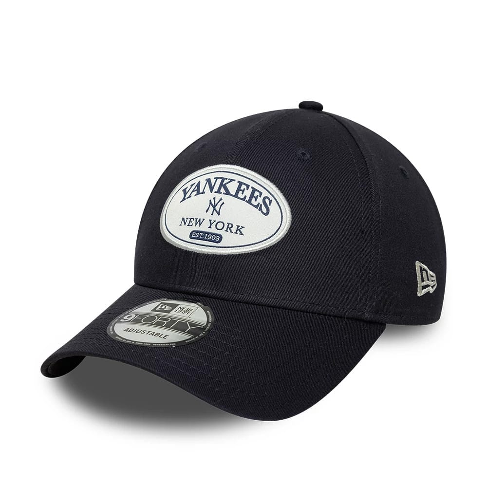 Pictured is this MLB Patch New York Yankees 9FORTY cap in navy. 1