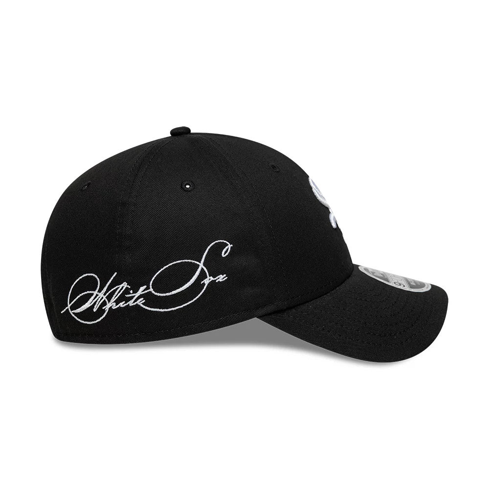 Pictured is this MLB Side Script Chicago White Sox 9FORTY M-Crown cap in black. 3