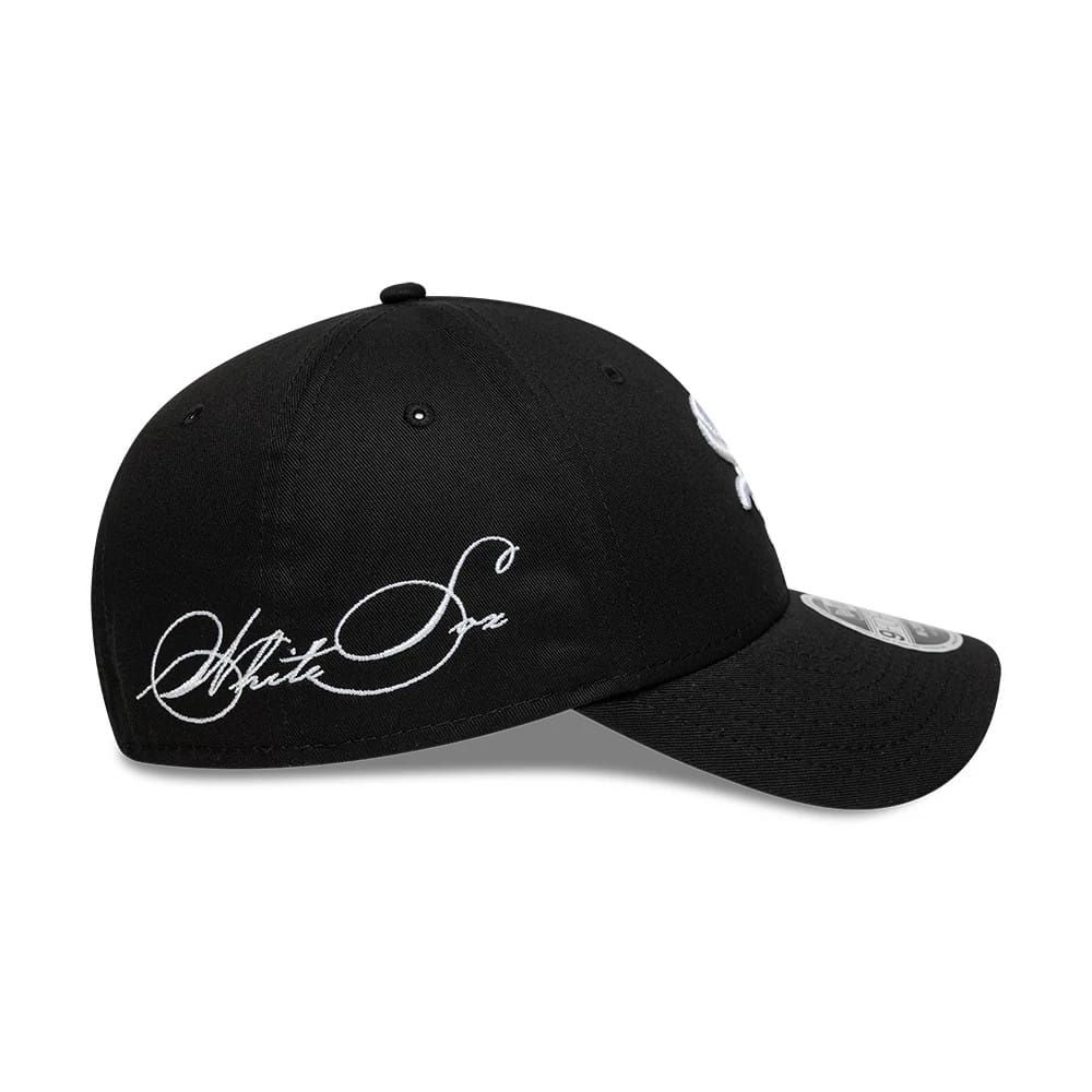 Pictured is this MLB Side Script Chicago White Sox 9FORTY M-Crown cap in black. 3