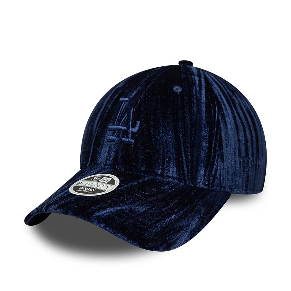 Pictured is this Womens MLB Velour LA Dodgers 9TWENTY cap in navy. 1