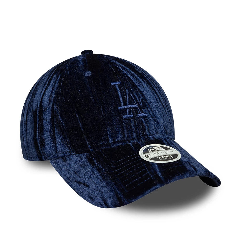 Pictured is this Womens MLB Velour LA Dodgers 9TWENTY cap in navy. 3