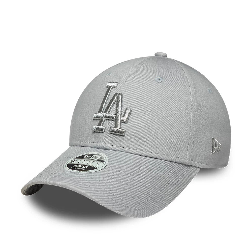 Pictured is this Womens MLB Metallic LA Dodgers 9FORTY cap in grey. 1