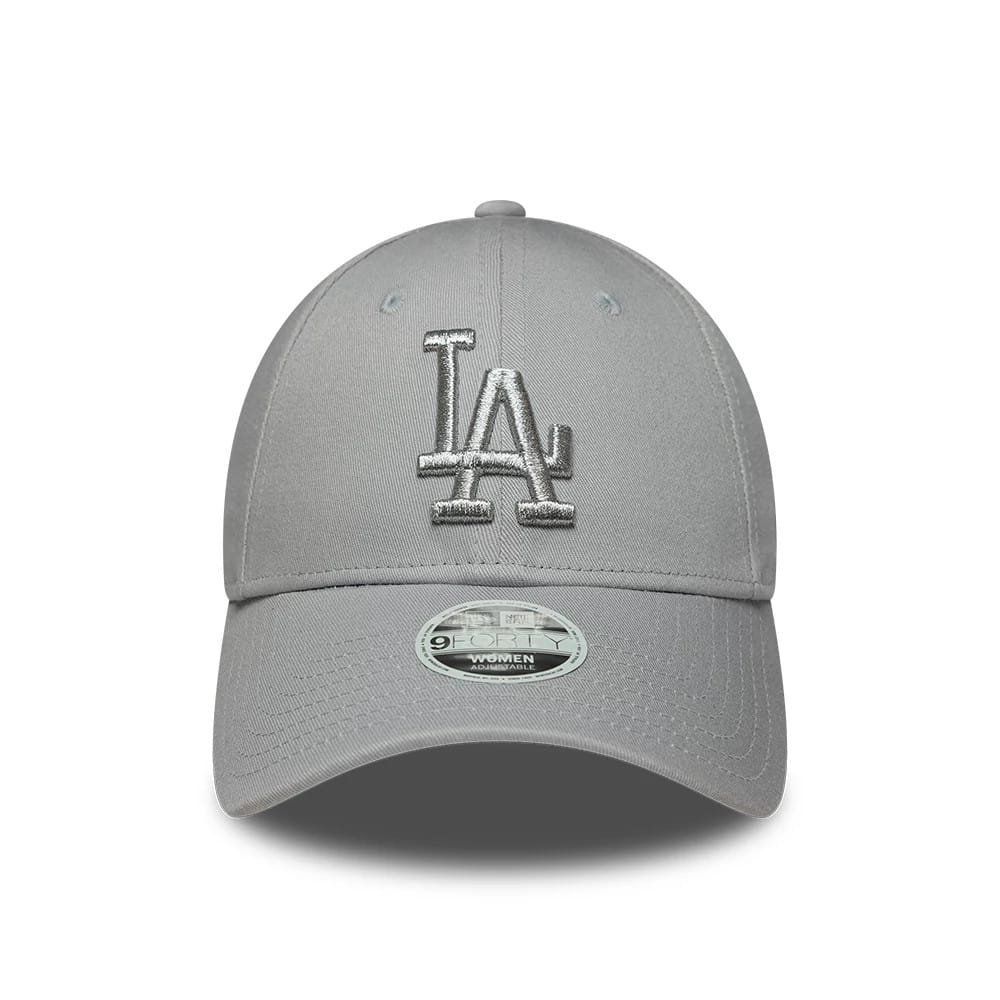 Pictured is this Womens MLB Metallic LA Dodgers 9FORTY cap in grey. 2