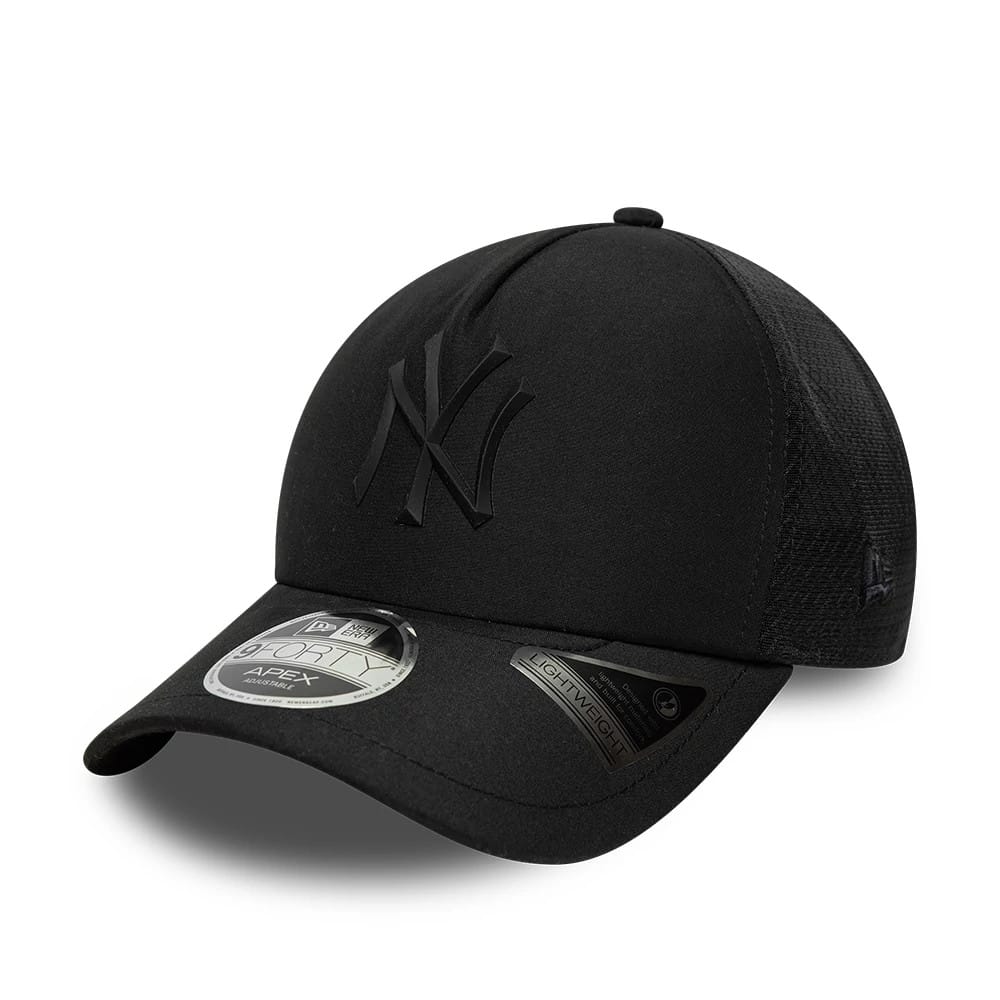 Pictured is this MLB Sporty New York Yankees 9FORTY Apex cap in black. 1