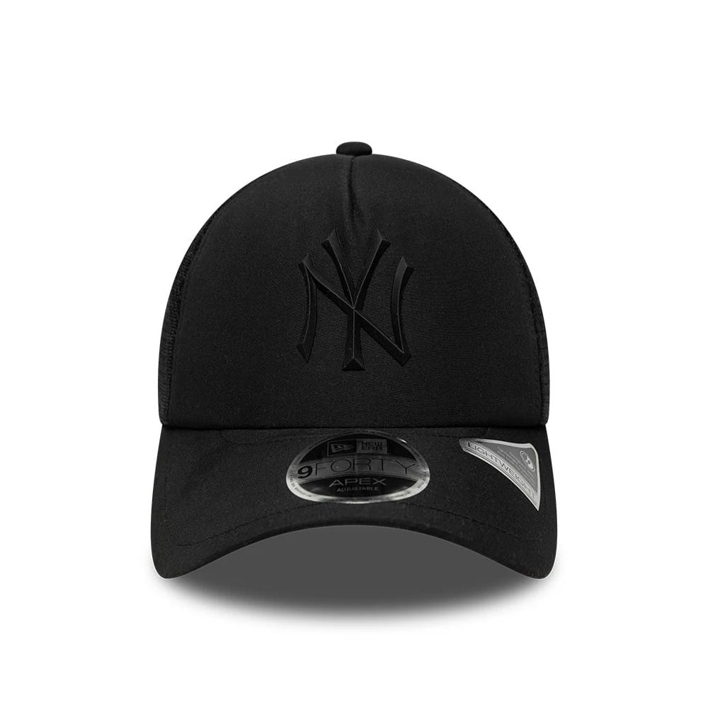 Pictured is this MLB Sporty New York Yankees 9FORTY Apex cap in black. 2