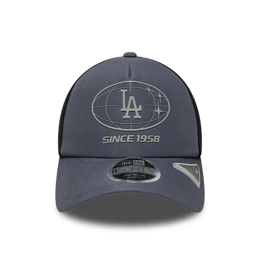 Pictured is this MLB Graphic LA Dodgers 9FORTY Apex cap in grey. 2