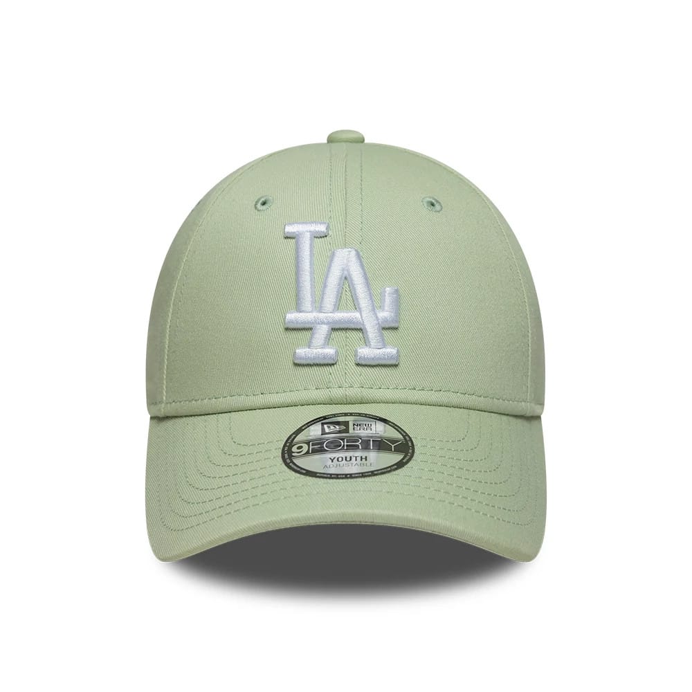 Pictured is this Youth MLB League Essential LA Dodgers 9FORTY cap in pastel green. 2