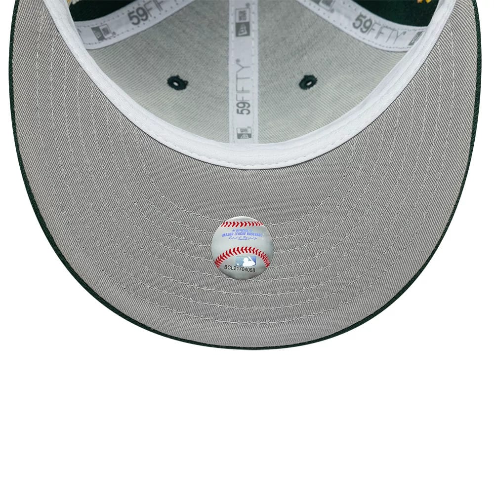 Pictured is this MLB Historic Athletics Low Profile 59FIFTY Fitted cap in dark green. 2