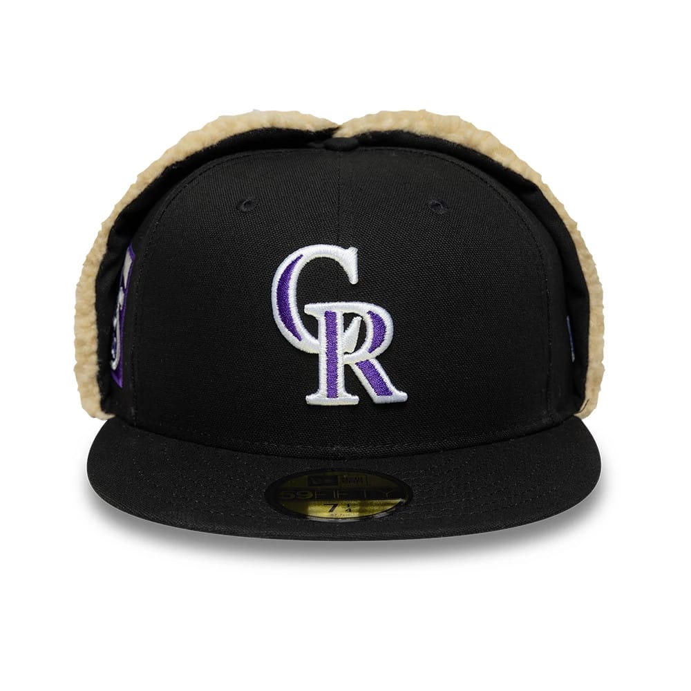 Pictured is this MLB World Series Colorado Rockies Dogear 59FIFTY Fitted cap in black. 3