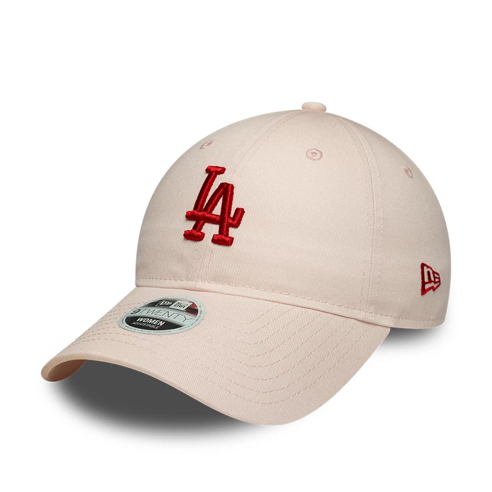Pictured is this Womens MLB League Essential LA Dodgers 9TWENTY cap in pastel pink. 1