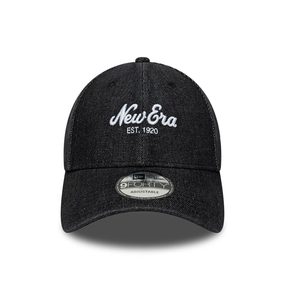 Pictured is this New Era Denim 9FORTY cap in black. 2