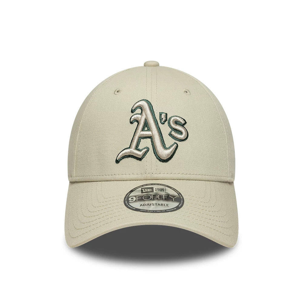 Pictured is this MLB Team Outline Athletics 9FORTY cap in cream. 2