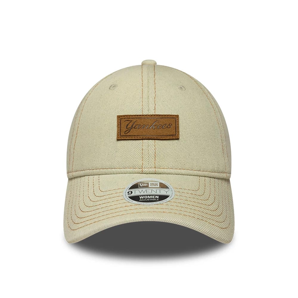 Pictured is this Womens MLB Denim New York Yankees 9TWENTY cap in cream. 2