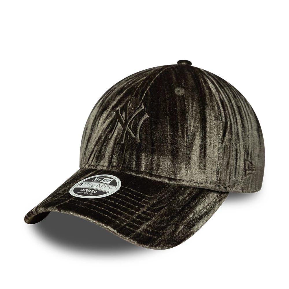 Pictured is this Womens MLB Velour New York Yankees 9TWENTY cap in green. 1
