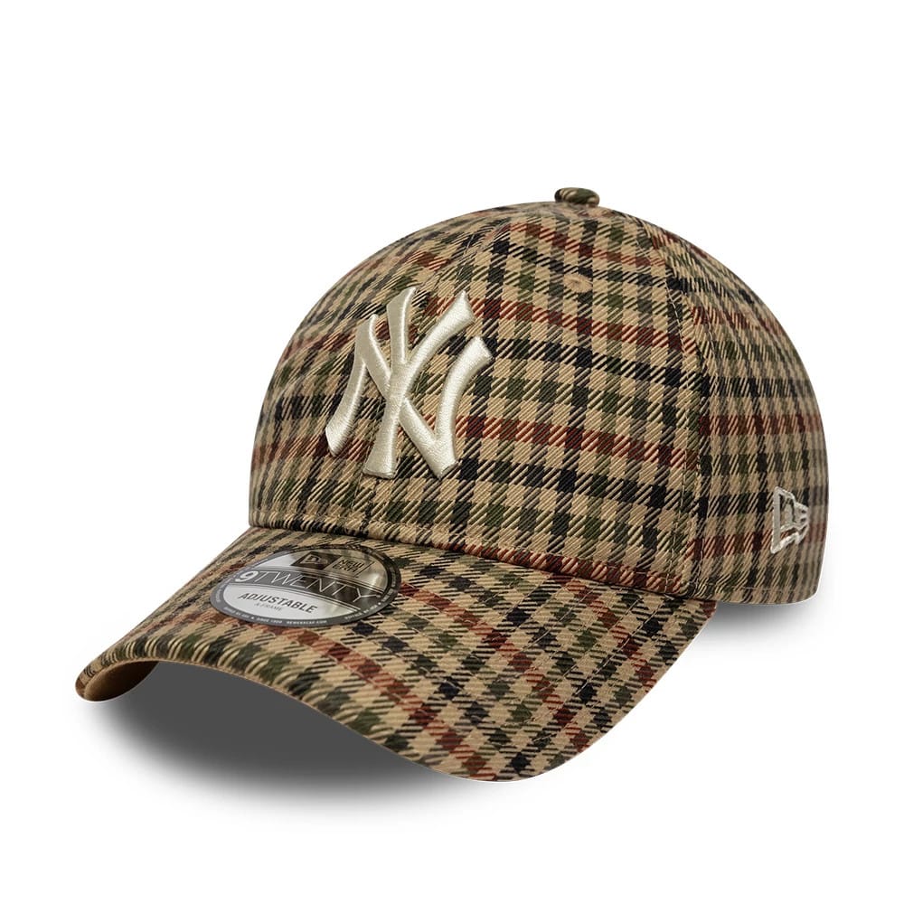 Pictured is this MLB Check New York Yankees 9TWENTY cap in beige. 1