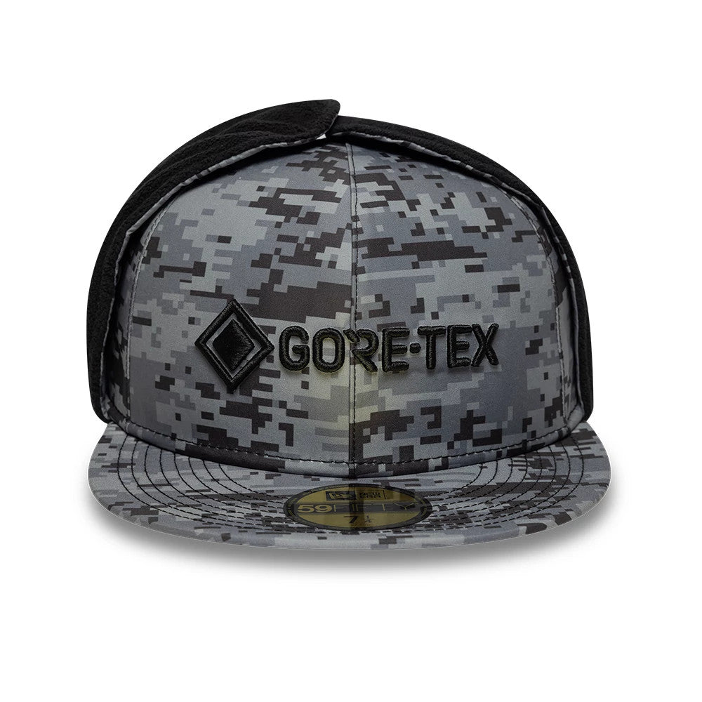 Pictured is this New Era X Gore-Tex Dogear 59FIFTY Fitted cap in grey camo. 3
