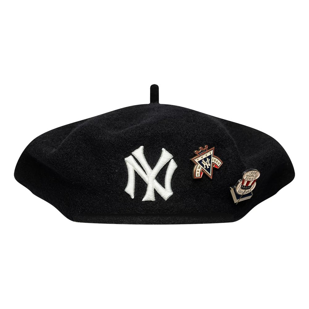Pictured is this MLB Cooperstown Pin New York Yankees Beret in black. 2