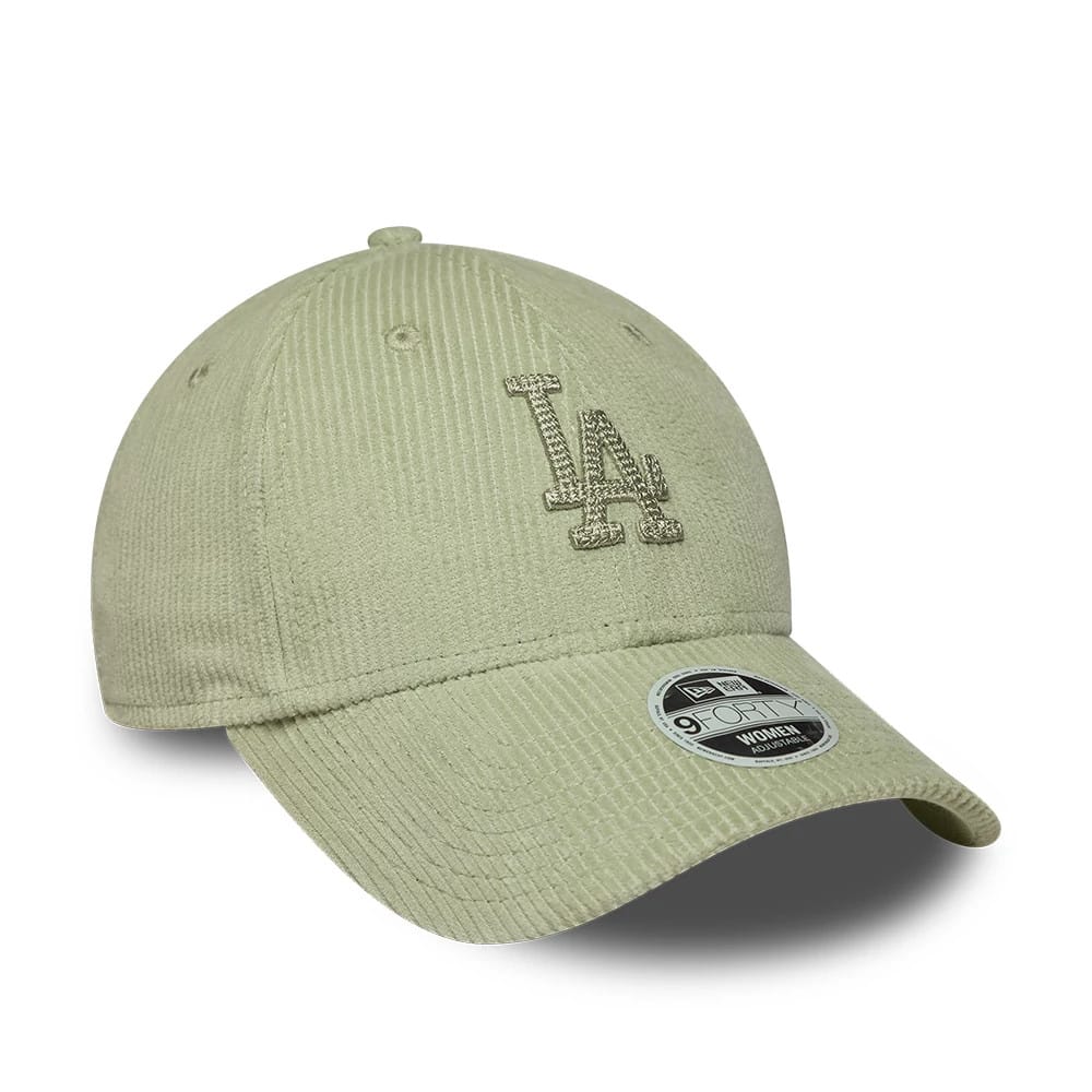 Pictured is this Womens MLB Cord LA Dodgers 9FORTY cap in pastel green. 3