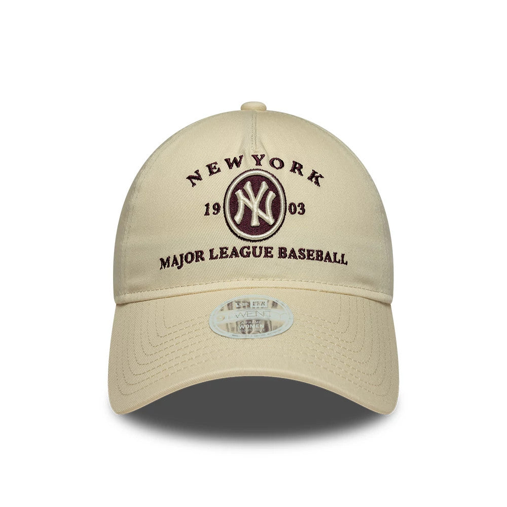 Pictured is this Womens MLB New York Yankees 9TWENTY A-Frame cap in cream. 2