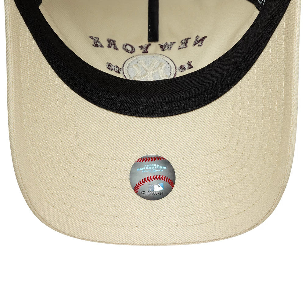 Pictured is this Womens MLB New York Yankees 9TWENTY A-Frame cap in cream. 5