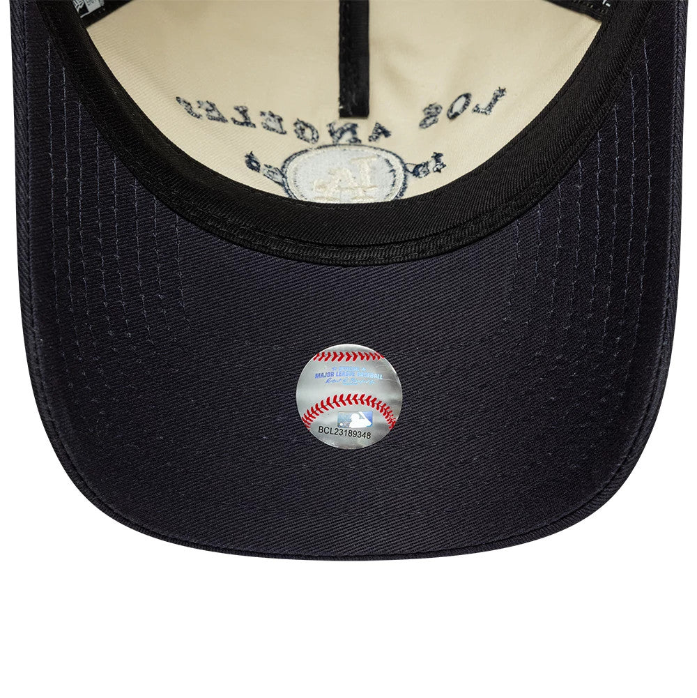 Pictured is this Womens MLB LA Dodgers 9TWENTY A-Frame cap in cream & black. 5