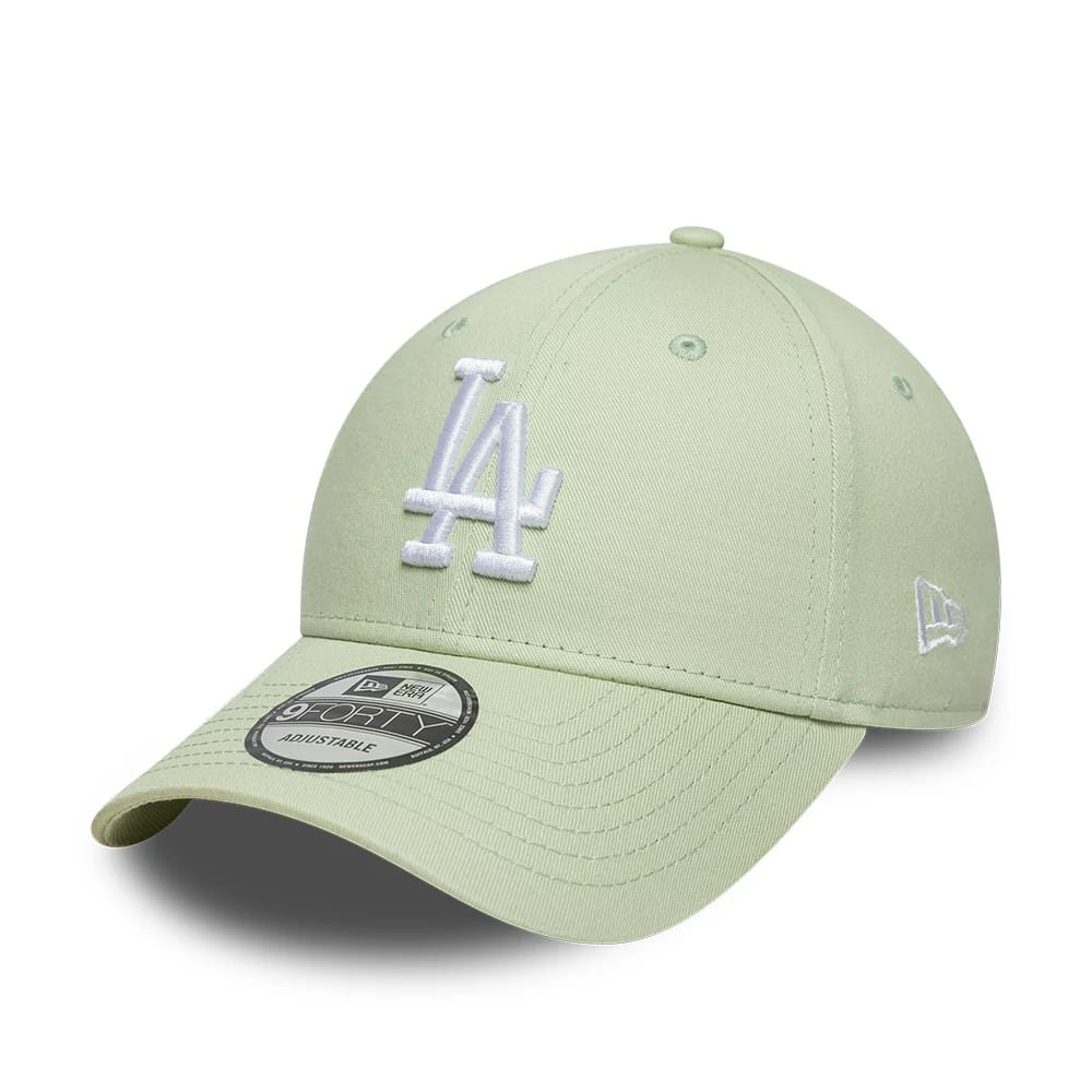 Pictured is this MLB League Essential LA Dodgers 9FORTY cap in pastel green. 1