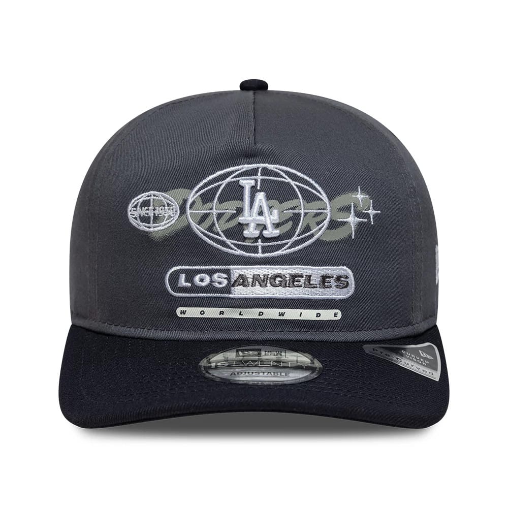 Pictured is this MLB Graphic LA Dodgers 19TWENTY cap in grey & black. 2