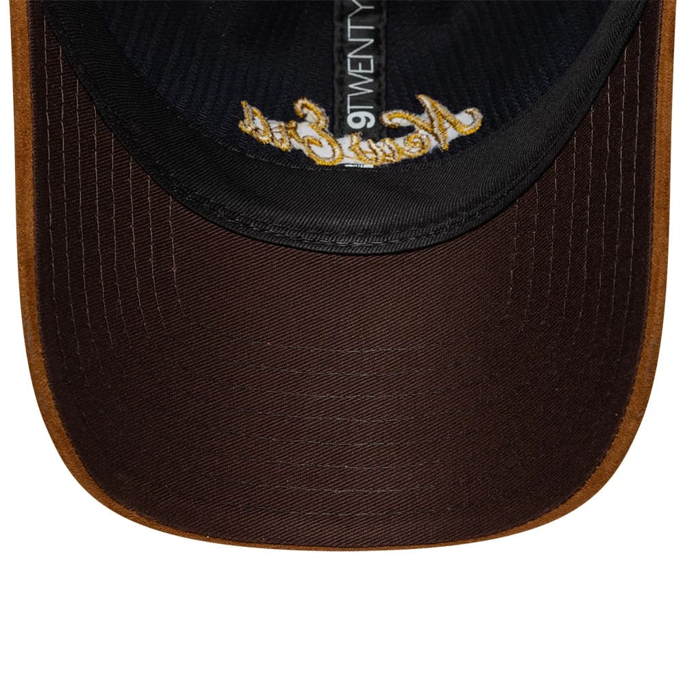 Pictured is this New Era Cord Mix 9TWENTY cap in navy & brown. 5