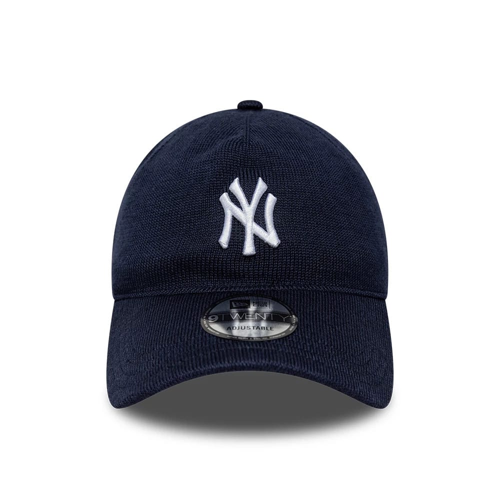 Pictured is this MLB Knitted New York Yankees 9TWENTY A-Frame cap in navy. 2