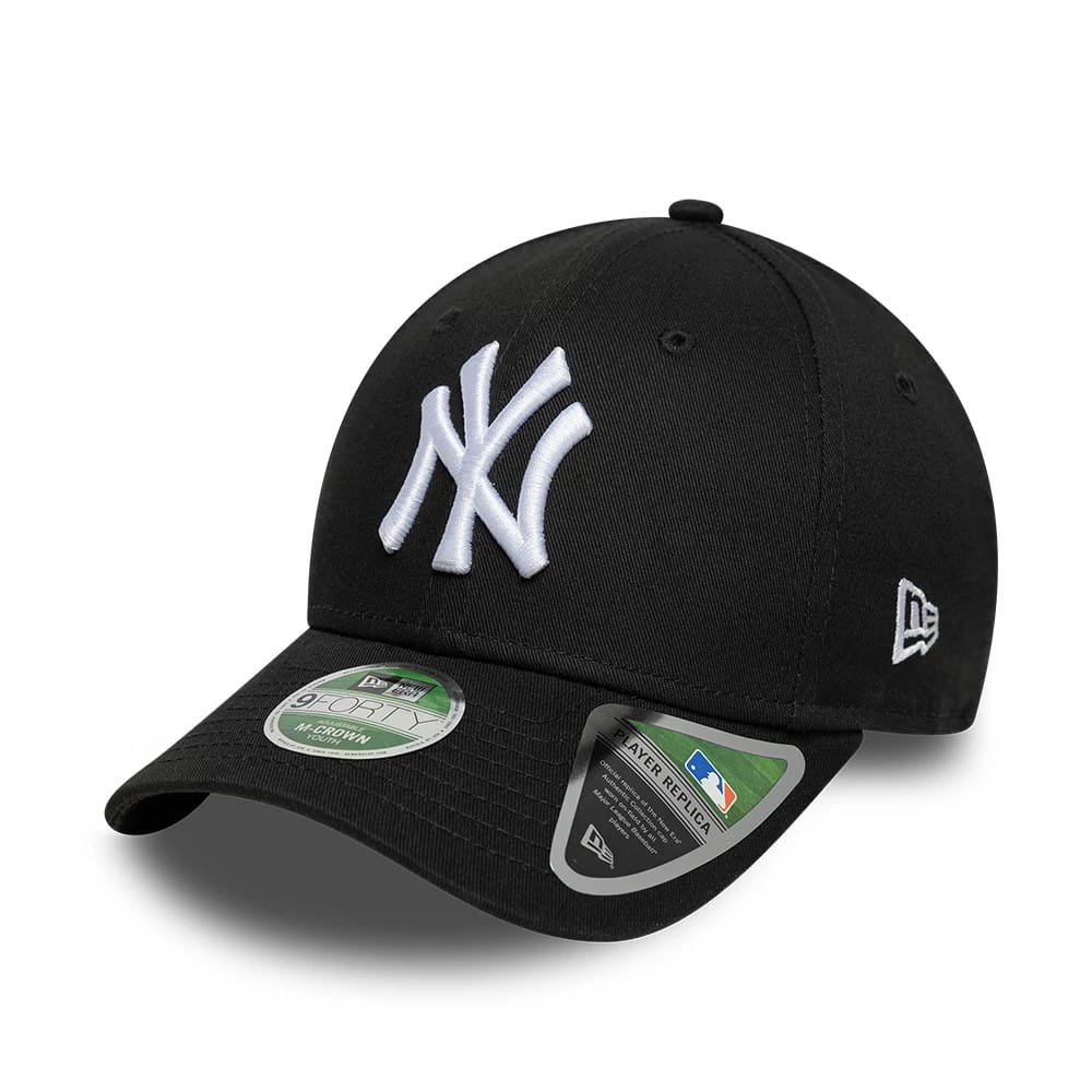 Pictured is this Youth MLB New York Yankees 9FORTY M-Crown cap in black. 1