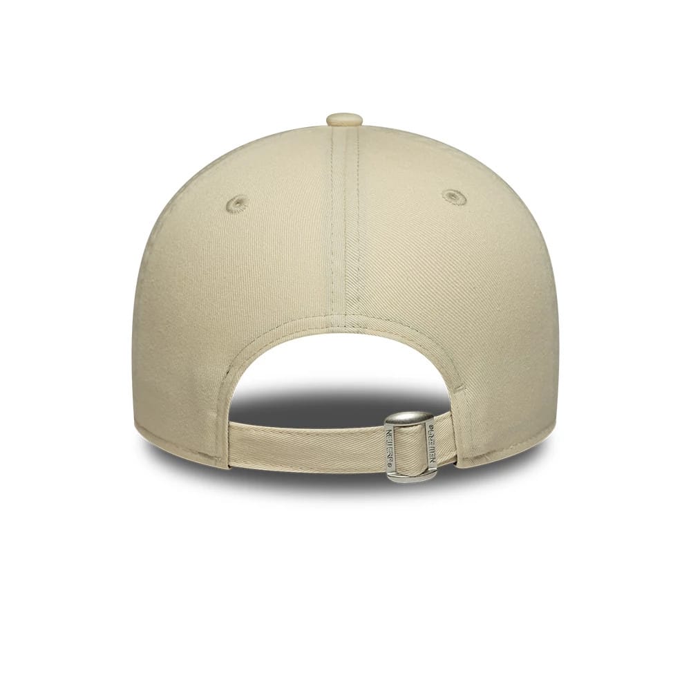 Pictured is this Womens New Era Café Slogan 9TWENTY cap in cream. 4