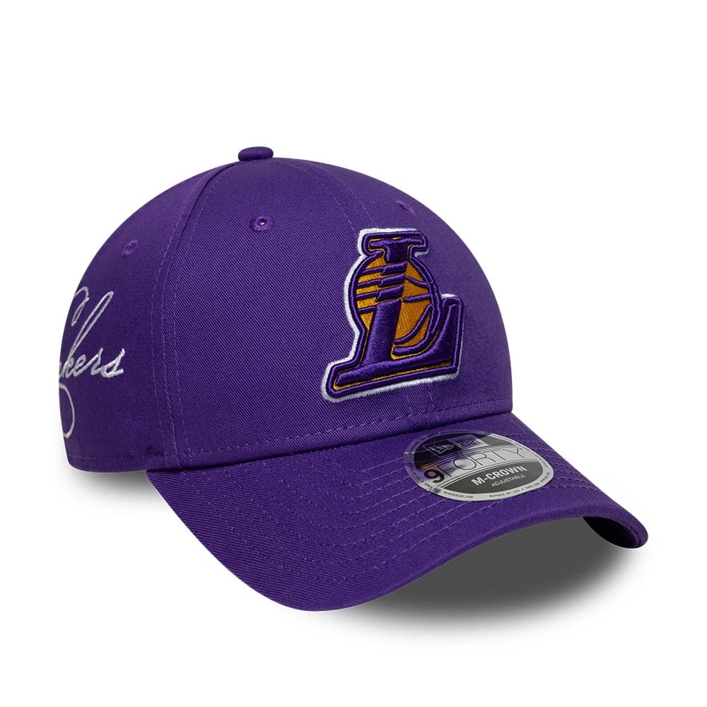 Pictured is this NBA Side Script LA Lakers 9FORTY M-Crown cap in purple. 1