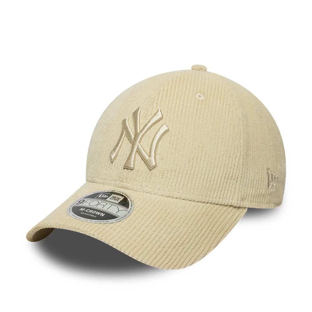 Pictured is this MLB Cord New York Yankees 9FORTY M-Crown cap in cream. 1