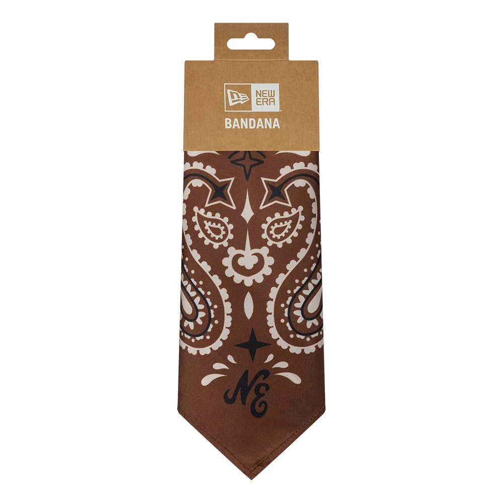 Pictured is this New Era Paisley Bandana in Brown. 3