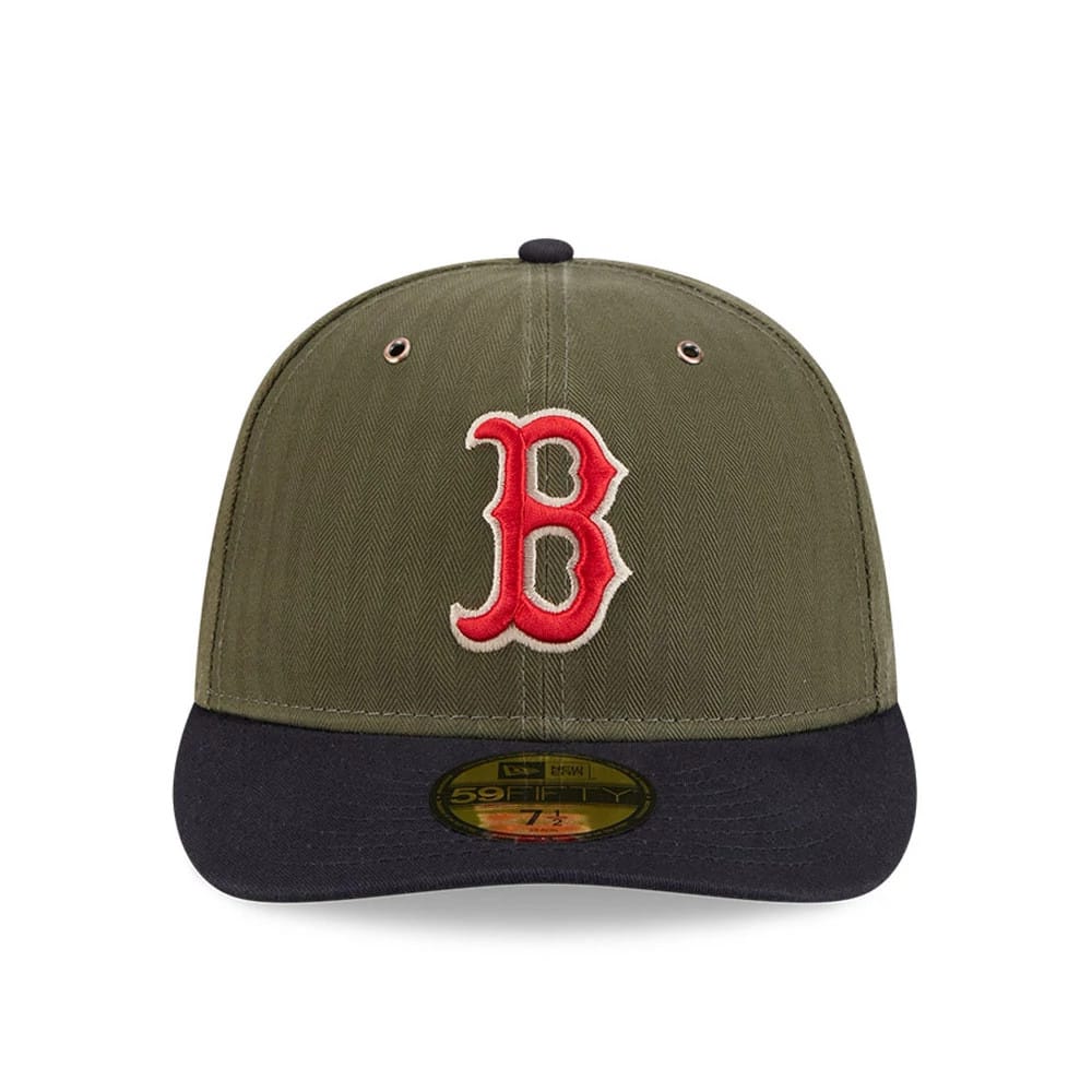Pictured is this MLB American Herringbone Boston Red Sox 59FIFTY Fitted cap in green. 3